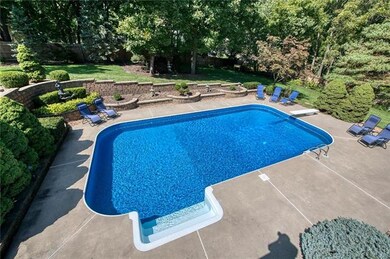 In ground pool with new liner and diving board