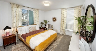 Bedroom with carpet