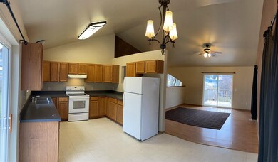 Open concept with vaulted ceilings