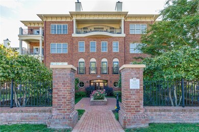Brick columned entrance