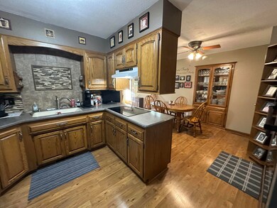 Kitchen looking to dining