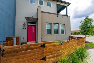 View of front of home with a fenced front yard an
