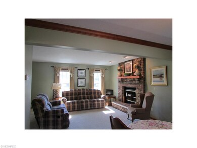 Great Room w/Newer Carpet & Wood Burning Fireplace