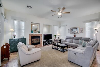 Family room with gas fireplace
