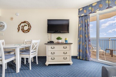 Dining room with carpet floors