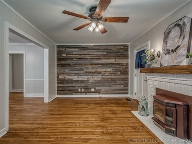 Accent wall with supports to install your TV.