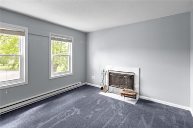Living room with fireplace