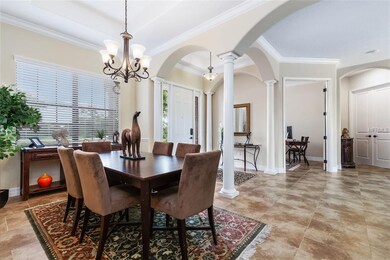 Dining room with view of office