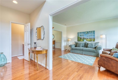 Living room, half bath door