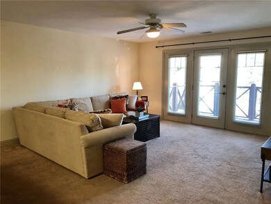 Living room with balcony doors
