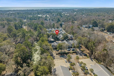 Bird's eye view featuring a wooded view
