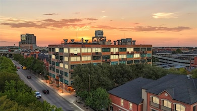 View of building exterior featuring a view of city