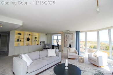 View of carpeted living area