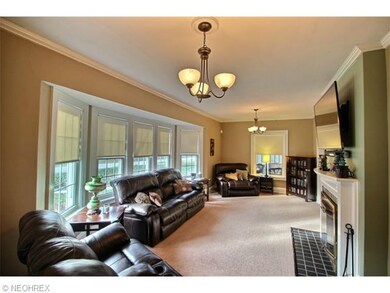 Spacious living room with fireplace