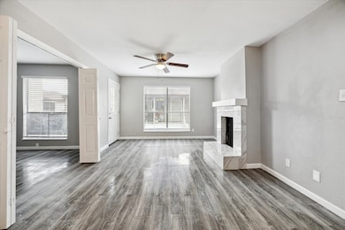 Living room with new LVP