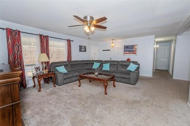 Massive family room open to multiple spaces