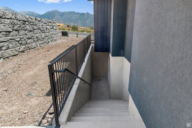 Stairs featuring a mountain view