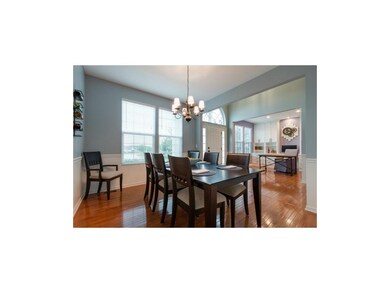 View of dining room, entryway, and office