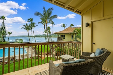 view from lanai off of living room/dining area