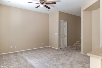 Sunken Great Room with Ceiling Fan