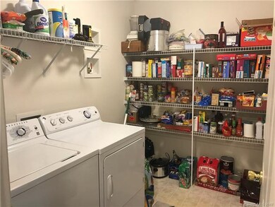 Spacious shelves for pantry and shelves above laun