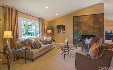 Living room and slate fireplace