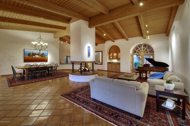 Vaulted wood beamed ceilings