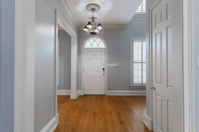 Foyer entrance featuring light wood-type flooring,