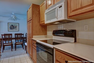 Oak cabinets and hard surfaced counters