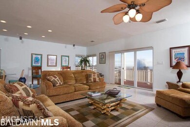 Spacious living room with great views of the Gulf!