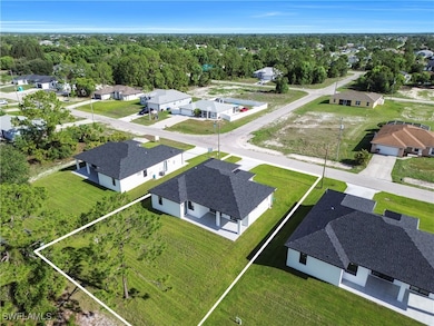 Aerial view of residential area