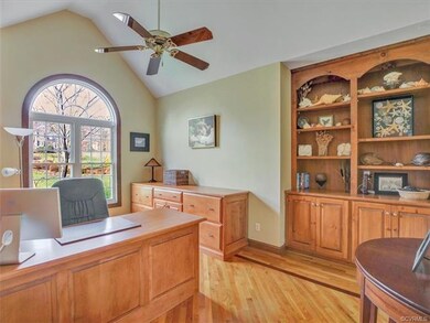 Front Office/Study with Beautiful Cherry Cabinets 