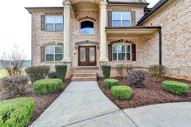 Entrance to property with french doors and brick s