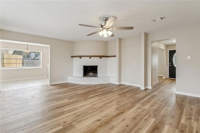 Extra large den with new floors.
