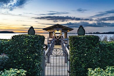 Sunset View of Dock and Boat House