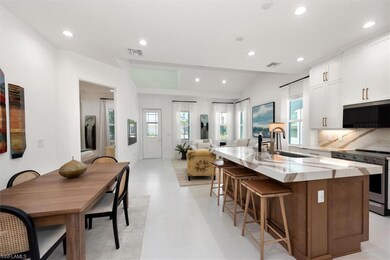 Kitchen with appliances with stainless steel finis