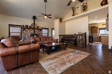 Another View of Living room with Wood burning Stove