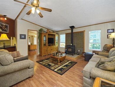 Spacious great room with wood stove!