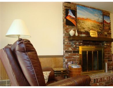 Family Room. Large family room with brick fireplac