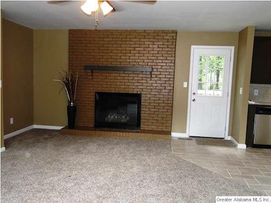 Brick mantle fireplace