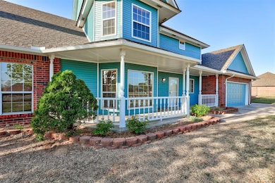 Graceful front porch and landscaping with front si