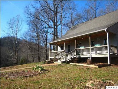 Mountain ridge view from covered front porch