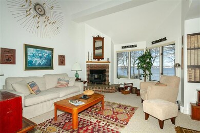 Living room with view of the harbor.