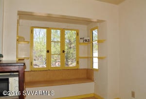 Breakfast area with original windows