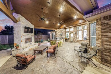 Your covered back patio also has built-in speakers
