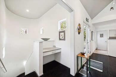 A small study or work nook was thoughtfully placed