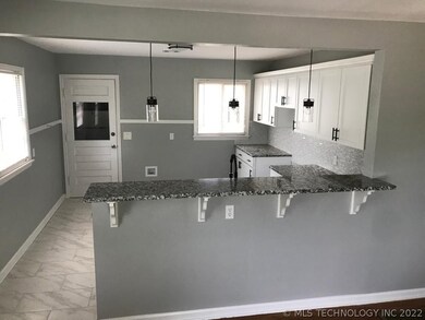 Expansive kitchen bar.  Great for eating or buffet