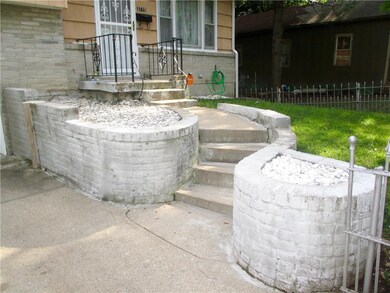 Unique brick landscaping.