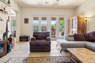 View from entry foyer to living room & French door
