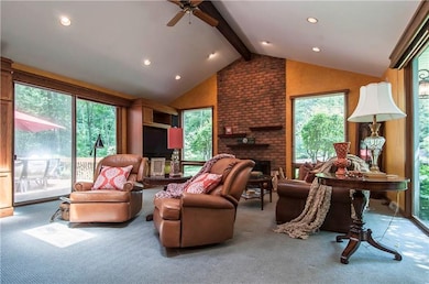 The family room, adjacent to the kitchen, is a gre
